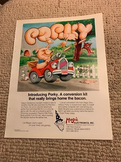11- 8.5'' Oink Car Plate PORKY MAGIC  arcade video game AD FLYER