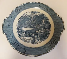 Royal China Currier And Ives The Rocky Mountains Tab Serving Platter 11.5 Inch