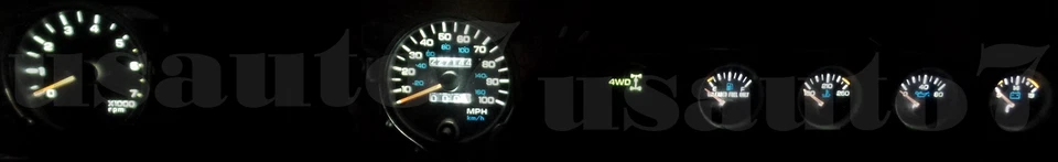 Dash Instrument Cluster Gauge WHITE LED LIGHT BULBS KIT Fits 87-95 Jeep Wrangler Foto 2 de 4