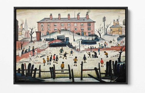 LS LOWRY CRICKET MATCH -FLOAT EFFECT CANVAS WALL ART PIC PRINT GRAFFITI- RED - Picture 5 of 12