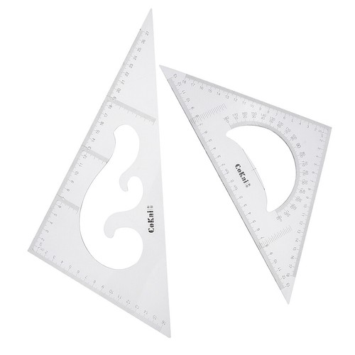 2 45/60 Degree Geometry Triangle Ruler Drawing Drafting 30cm - Picture 5 of 9