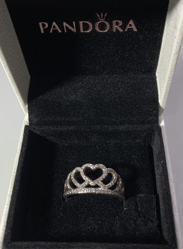 Pandora Ring ALE S925 Sterling Silver Tiara Hearts - size 52