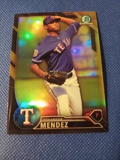 2016 YOHANDER MENDEZ BOWMAN CHROME REFRACTOR ROOKIE CARD RC #BCP199 RANGERS