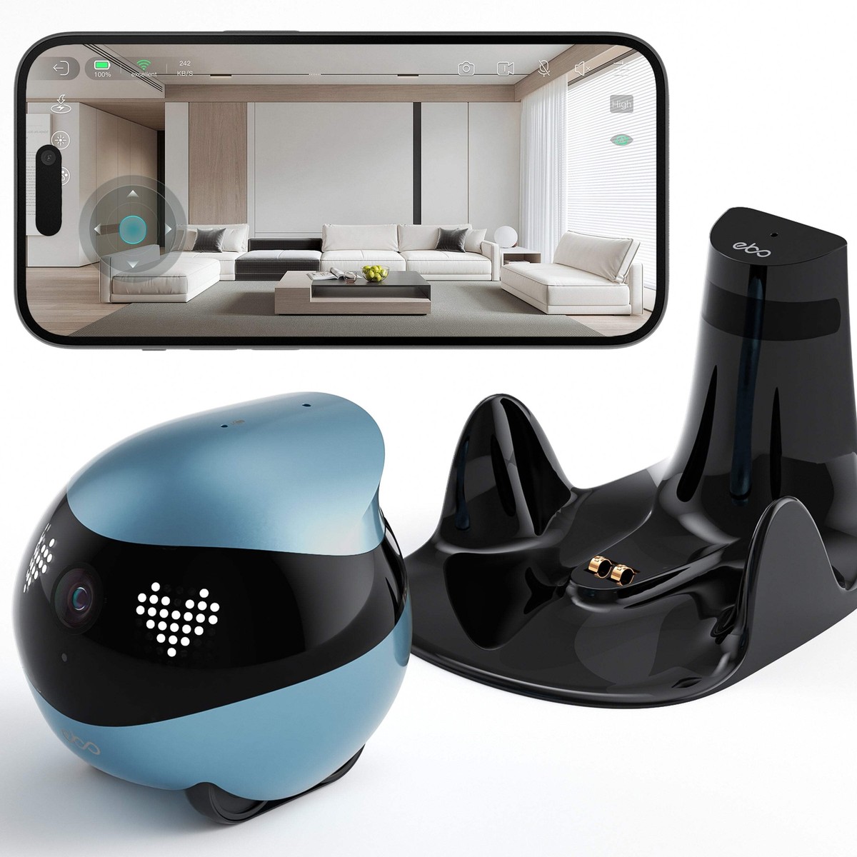 Enabot EBO Air 2 Companion Robot, 2K Pet Indoor Security