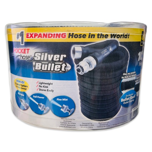 100 Feet Pocket Hose Silver Bullet As Seen on TV w/ Bonus Removable