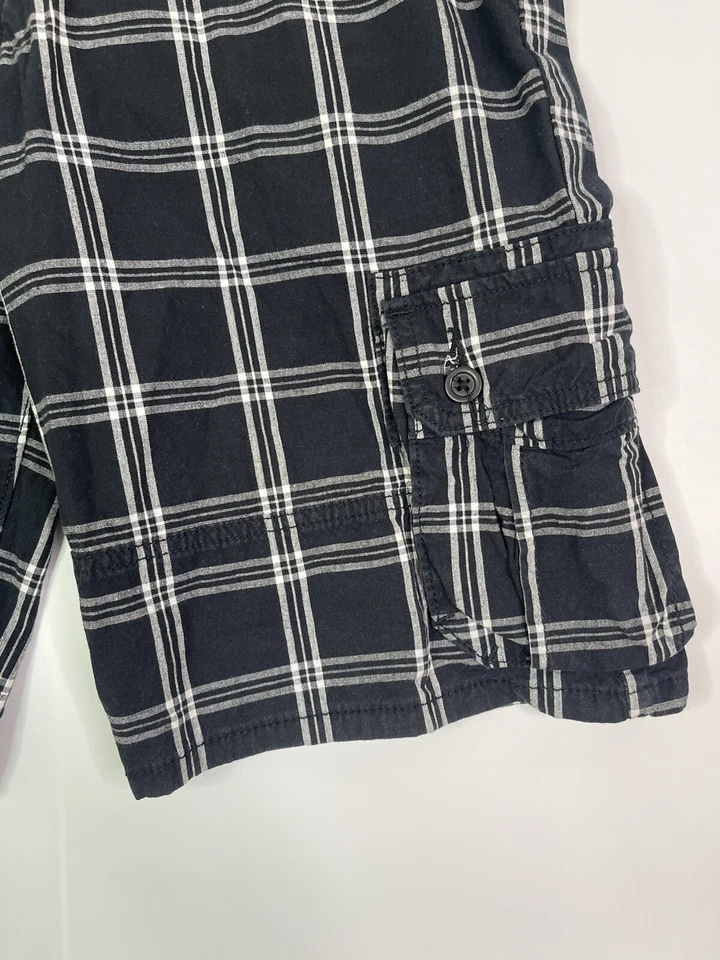 Bermuda cargo Wrangler cintura flexível masculina plus size 18 azul janela xadrez solta - Imagem 3 de 4