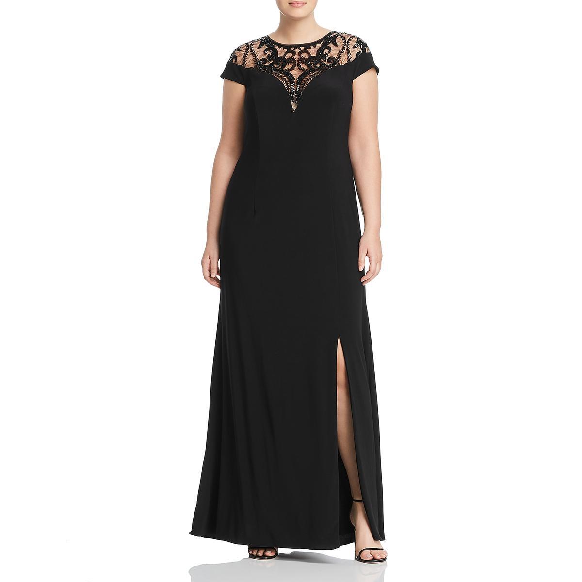 Adrianna Papell Женское черное вечернее платье Illusion с блестками, 2 BHFO 8448