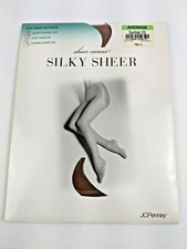 SHEER CARESS SILKY SHEER JCPENNEY PANTYHOSE CONTROL TOP Sheer Toe Suntan Ave
