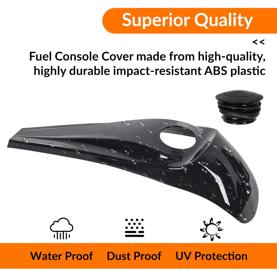 Consola de combustible para tablero negro brillante para Harley Street Glide 08-23 + cubierta de tapa de tanque de gas Foto 4 de 4