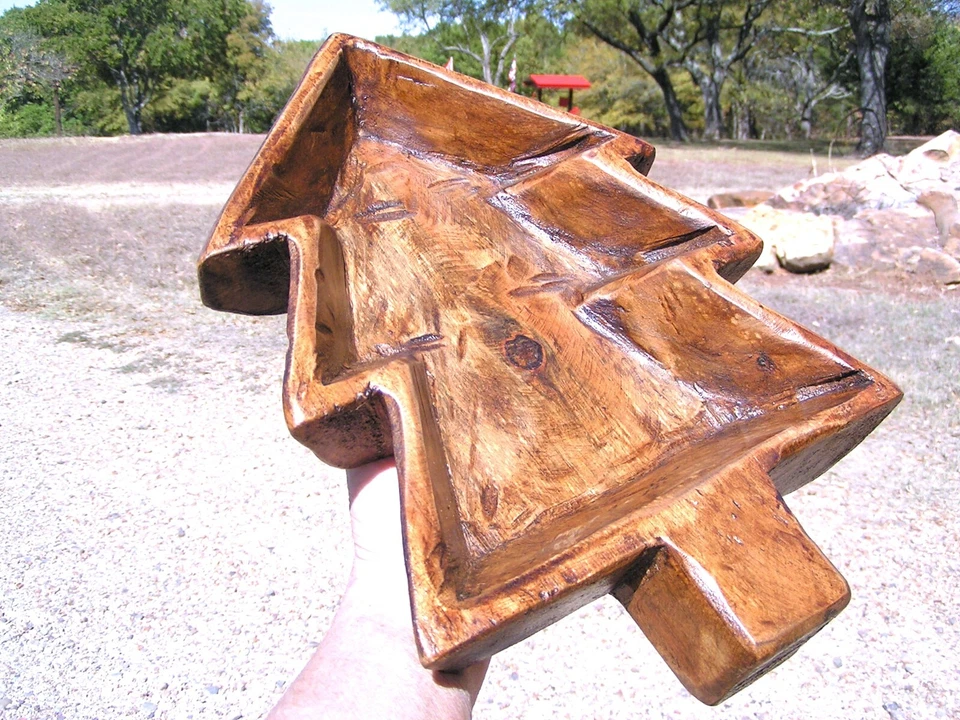 Hand carved wooden Tree shaped dough bowl 2976 - Image 4 of 4
