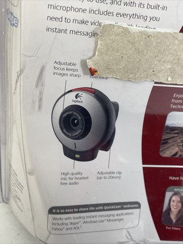 Logitech QuickCam for Notebooks Silver Built In Microphone Open Box - Afbeelding 4 van 7