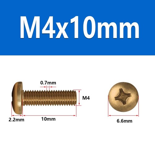 M2 M2.5 M3 M4 M5 M6 M8 Tornillos redondos cruzados de latón Phillips Pan Tornillos de cabeza de botón - Imagen 50 de 92