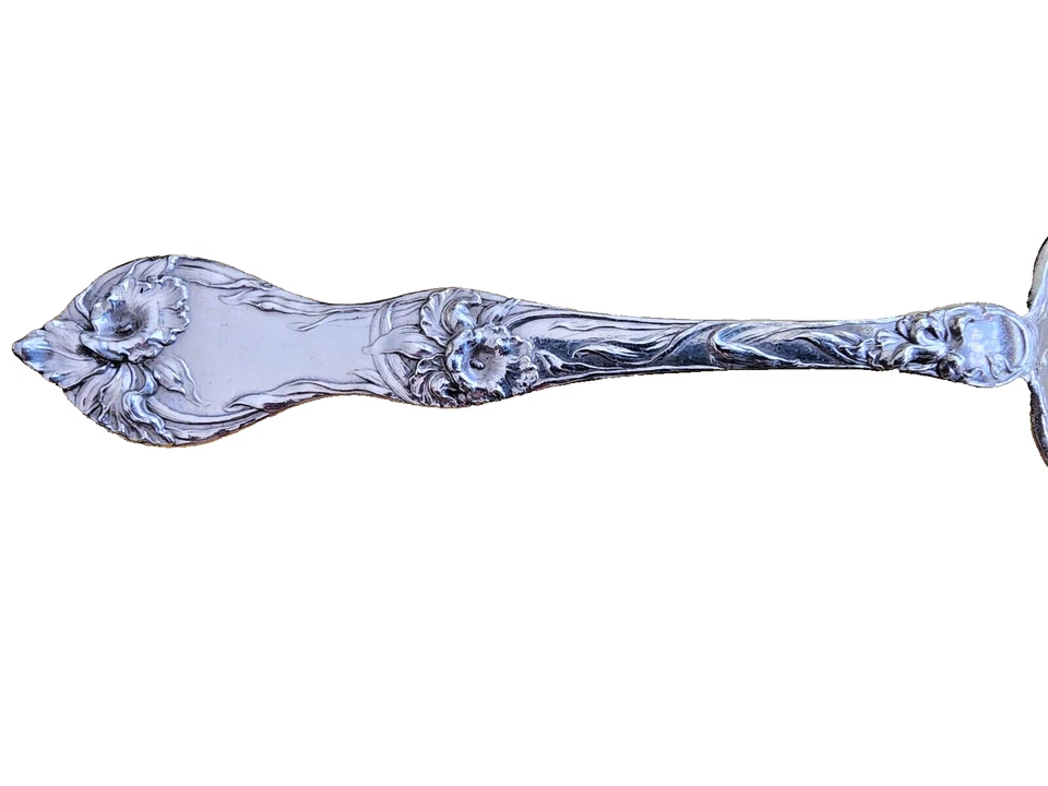 Reed & Barton - Les Cinq Fleurs 纯银 9 英寸 Berry Spoon 无 Monogram — 第 3/4 张图片