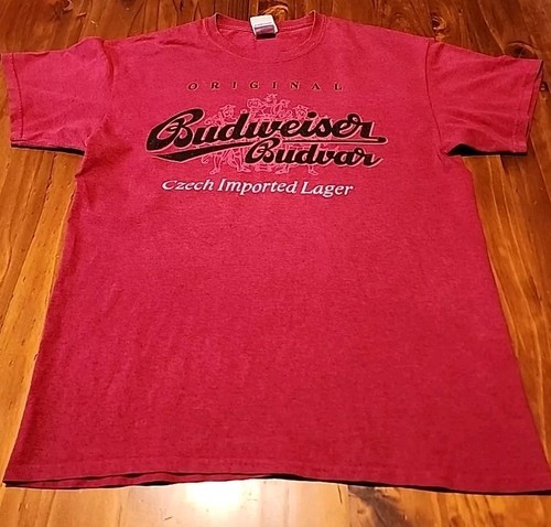 Vintage Budweiser Budvar Tee Large Czech Imported Lager Beer Alchohol Y2K - Picture 2 of 12