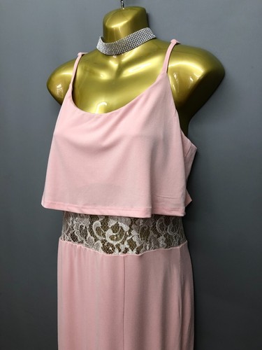 NEU Miss Selfridge Kleid rosa Schnürung transparent Anlass UK 16 EUR 44 US 12 Überlappung - Bild 3 von 18