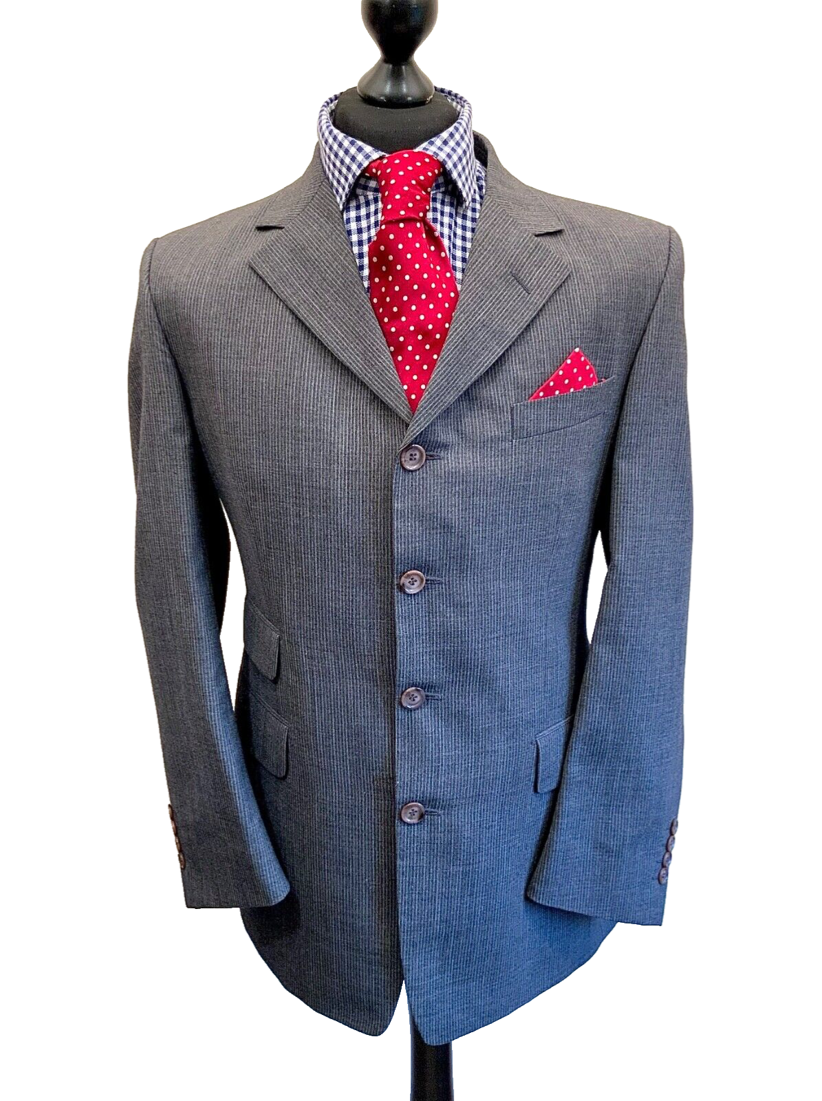 Giacca blazer YSL YVES SAINT LAURENT spilla righe EU 50R UK 42 immacolata