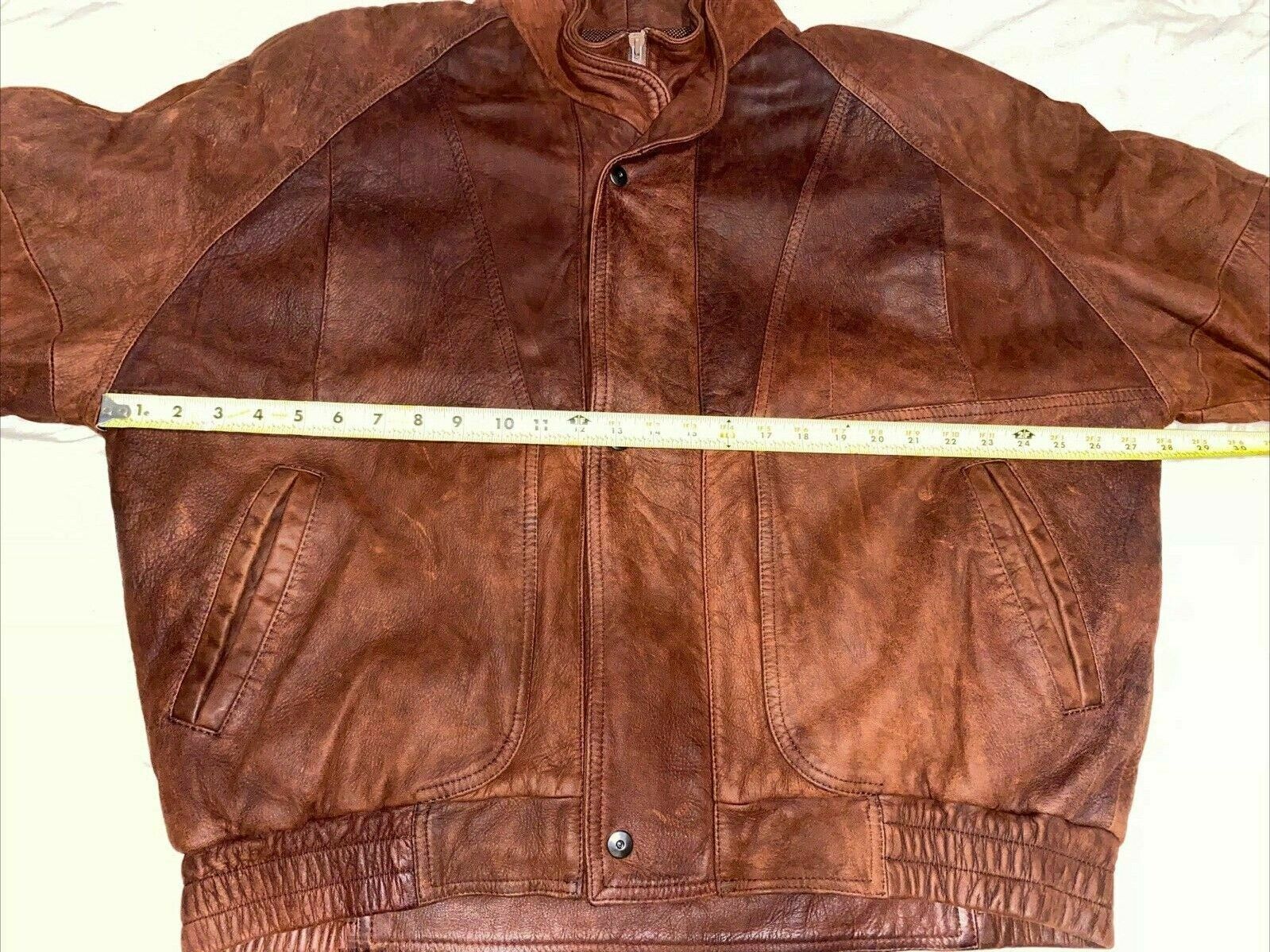 REMY Brown Double Collar Bomber Safari Leather Ja… - image 9