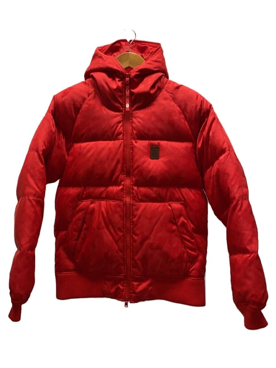 A Bathing Ape Bape Men's Down Jacket Quilted Hooded Red Size