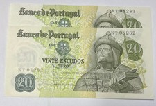 Portugal 🇵🇹 2 X 20 Escudos 1971 Consecutive Numbers  Crisp Unc. Lot P504