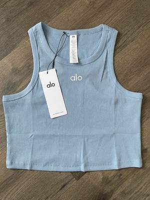 Alo Blue Cropped Tank Top | eBay