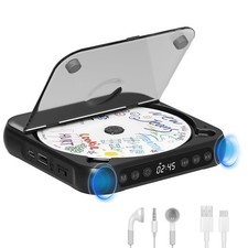 Rechargeable Portable CD Player w/ Bluetooth for Home/Car Built-in HiFi Speakers