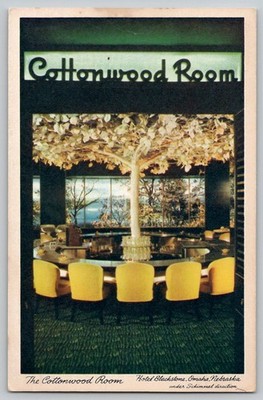 Cottonwood Room Hotel Blackstone Omaha Nebraska Postcard c1940s