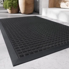 SIXHOME FGBL2435 Outdoor Mat Non Slip Door Mat 24"x35.5" Black