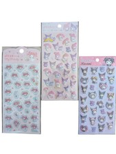 Sanrio Sticker Seal Set Lot 3 My Melody Kuromi Kawaii Stationery Daiso Japan New