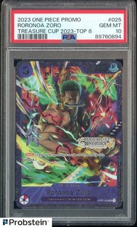2023 One Piece Promo #025 Roronoa Zoro Treasure Cup 2023 Top 8 PSA 10 GEM MINT
