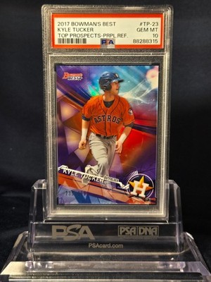 2017 BOWMAN’S BEST PURPLE REFRACTOR KYLE TUCKER #TP-23 PSA 10 GEM 235/250!!!