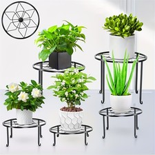 Set of 5 Metal Plant Stands Flower Pot Holder Rack for Home Garden Decor