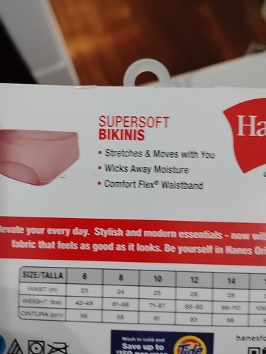 Hanes Super soft Bikinis Tagless Size 12 Five Pack - Picture 7 of 7