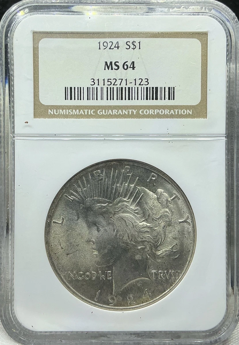 MS 64 Graded 1924 Year Peace Dollars (1921-1935) for sale | eBay