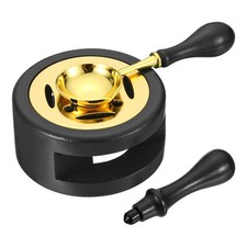 Wax Seal Kit, 1 Set Wax Seal Warmer Melting Spoon Wax Seal Stamp Handle, Black