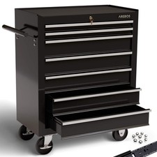 AREBOS Roller Tool Cabinet Storage 7 Drawers Toolbox Tool Chest, Trolley Black