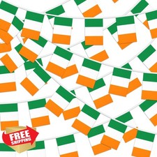 MARFOREVER 50pc Ireland Flag Banner 52.5FT, St. Patrick's Day String Pennant