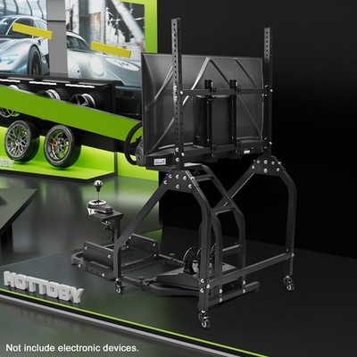 Hottoby Racing Simulator Cockpit Mit TV-Ständer Passt Zu Logitech Thrustmaster