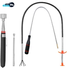 4 Pack Telescoping Magnet Pick-Up Tool Set - Retrieving Pickup Tools Extra Long