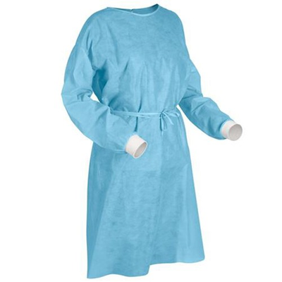 #ad 50 100Pk Disposable Isolation Gowns Knit Cuff Blue One Size Medical PPE Dental $97.99