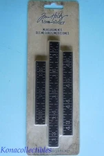 Idea-Ology Tim Holtz Metal Ruler Measurements Embellishments New 3 pcs.