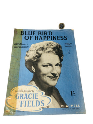 Noten Blue Bird of Happiness Gracie Fields Papers Vintage ra