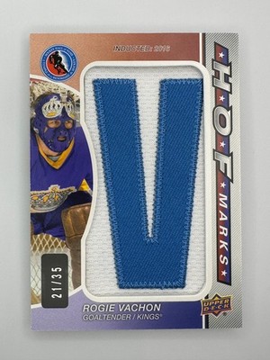 2023-24 UPPER DECK SP GAME USED ROGIE VACHON #HOFM-RV HOF MARKS "V" PATCH /35