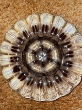 Vtg MCM Ceramic Brown Drip Glaze Ash Tray