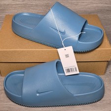 Nike Calm Slide Slip On Sandals Mens 10 Woman 11 Smokey Blue Quick Drying Shower