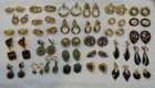 Vintage Costume Jewelry Clip-On Earrings Lot of 32 Pairs Variety of Styles