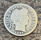 1897 P Barber Dime Silver Circulated United States Coin