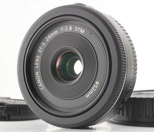 Works Perfectly MINT w/Hood Canon EF-S 24mm F/2.8 STM Black AF Lens JAPAN