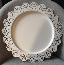 Ikea SKURAR Tablett  Deko Kerzenteller Metall weiß 38cm