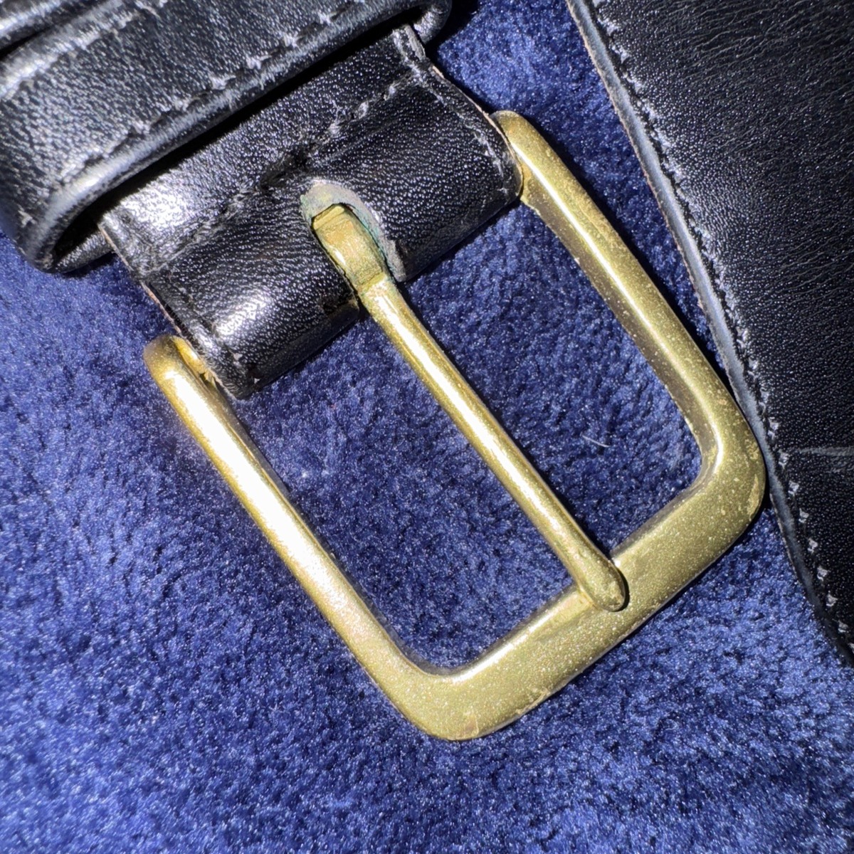 COACH Vintage Black Burnished Leather Brass Buckle Dress  display picture 3