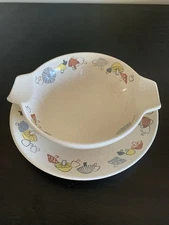 Set of 2 - Vintage Mushroom Design Franciscan Woodlore Lugged Bowl And Plate